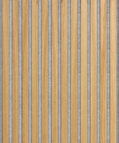 Acoustic panel Oak - Oiled - Light gray acoustic felt